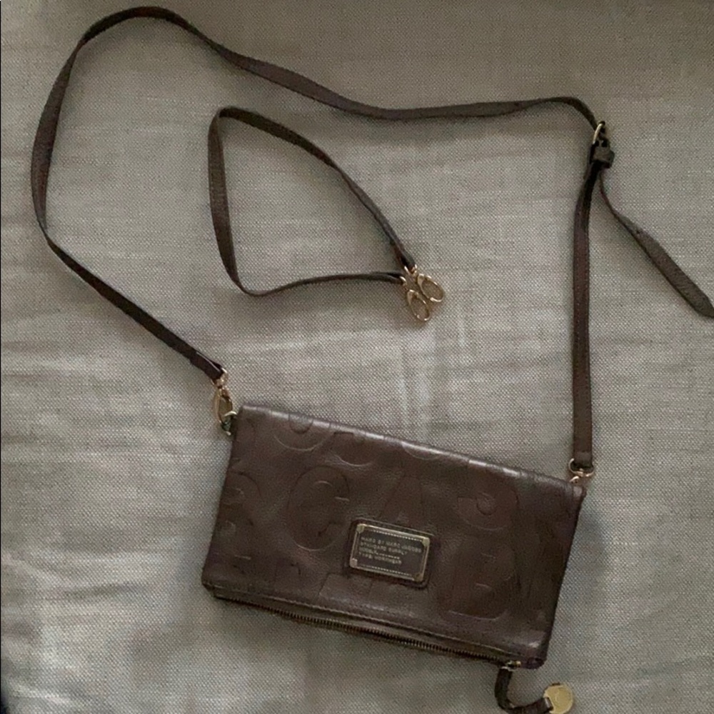 Gold crossbody and clutch purse